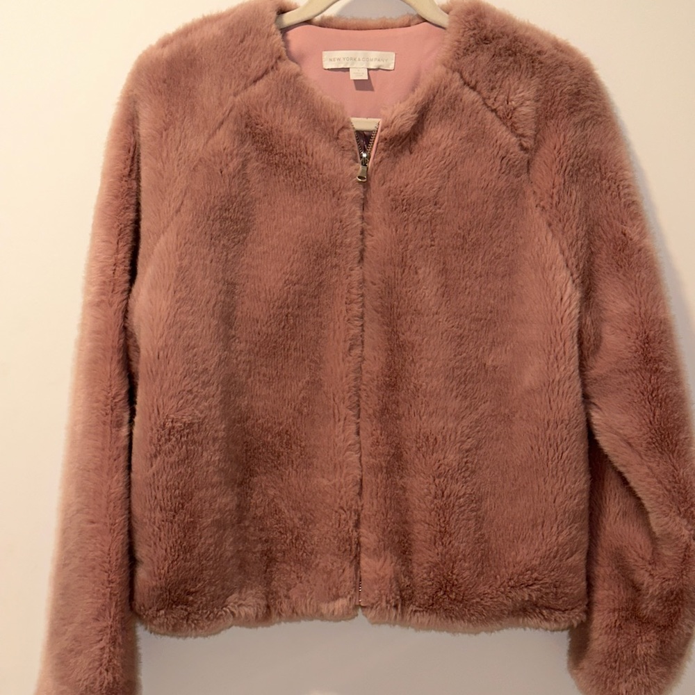 Pink furry jacket
